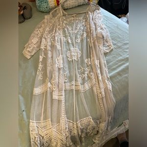 Allover Lace Midi Kimono